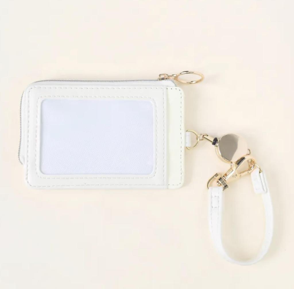 Flower Ring Pass Case Heart Pattern (with Reel) GPC0050-IV (Ivory)