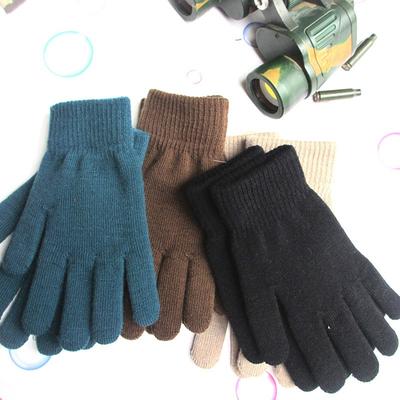 Damen Ganzfingerhandschuhe Gestrickt Einfarbig Herbst Winter Hände Warm Halten Verdicktes Futter Skifahren Kurzes Handgelenk Damen Fäustlinge