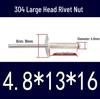 Aluminum Iron M4 Big Head Open End Rivet with Flat Round Head and Large Flange