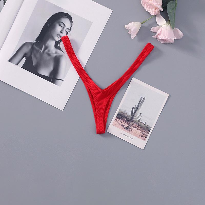 Eleganter Deep-V-Tanga Damen-Bikini mit niedrigem Bund und hohem Schlitz – Europäischer & Amerikanischer Stil