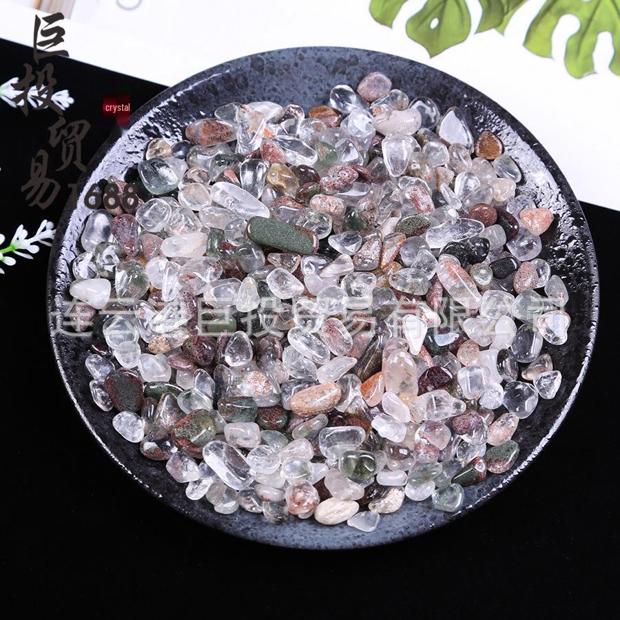 Natural Red-Green Phantom Crystal Chips for Fish Tanks & Potted Plants - Landscaping & Children s Digging Stone