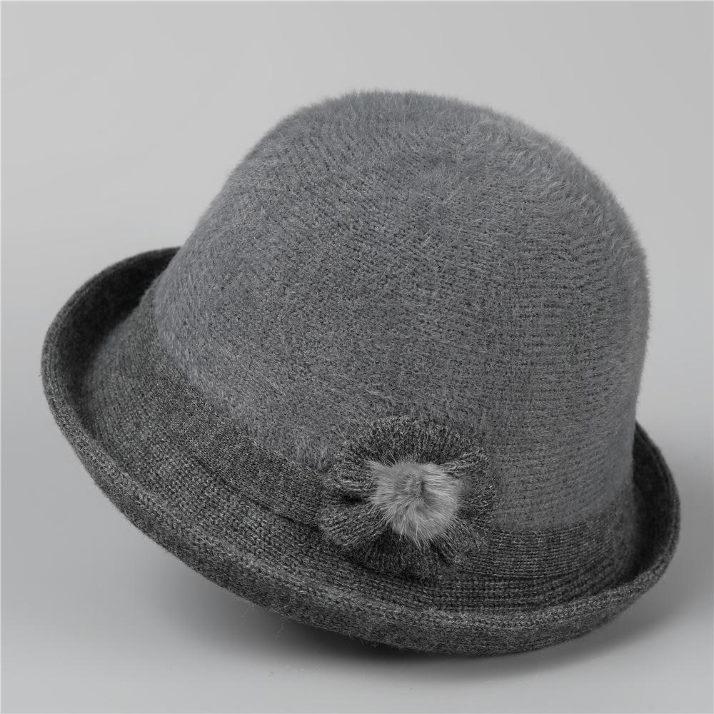 Сезонная шляпа женская материнская утолщенная теплая шляпа-ведро весна и осень старик бабушка пожилая женщина шляпа-ведро M（56-58cm） серый