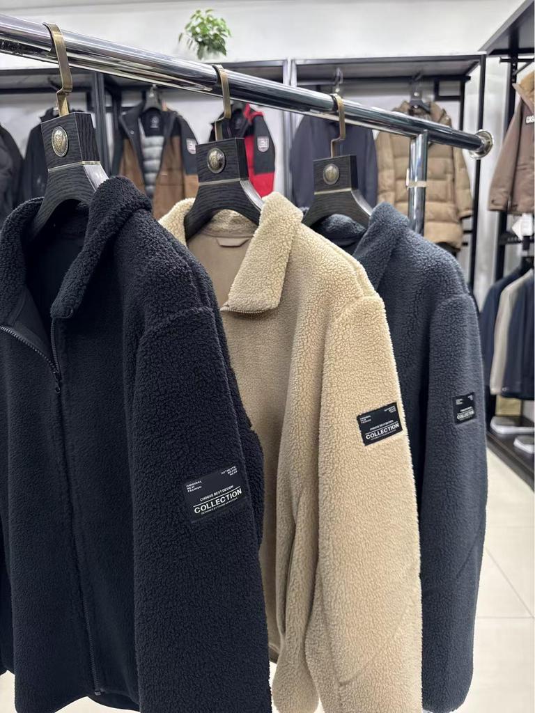 Sea Cut Double-Sided Warm Fleece: Lambswool Stand Collar Jacket for Autumn/Winter - Men's Clearance 4Y501A