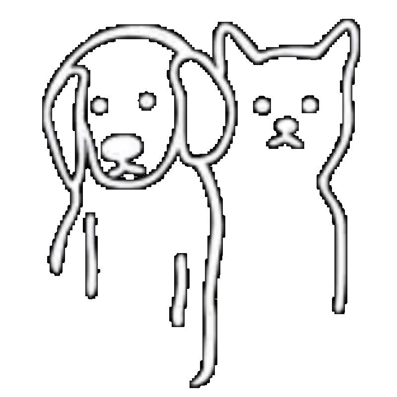 Oversized T Shirt Black Dog and Cat Line Art Print Casual Wear for Women