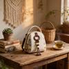 Bohemian Canvas Bag With Tassels For Casual Daily Use And Art Style