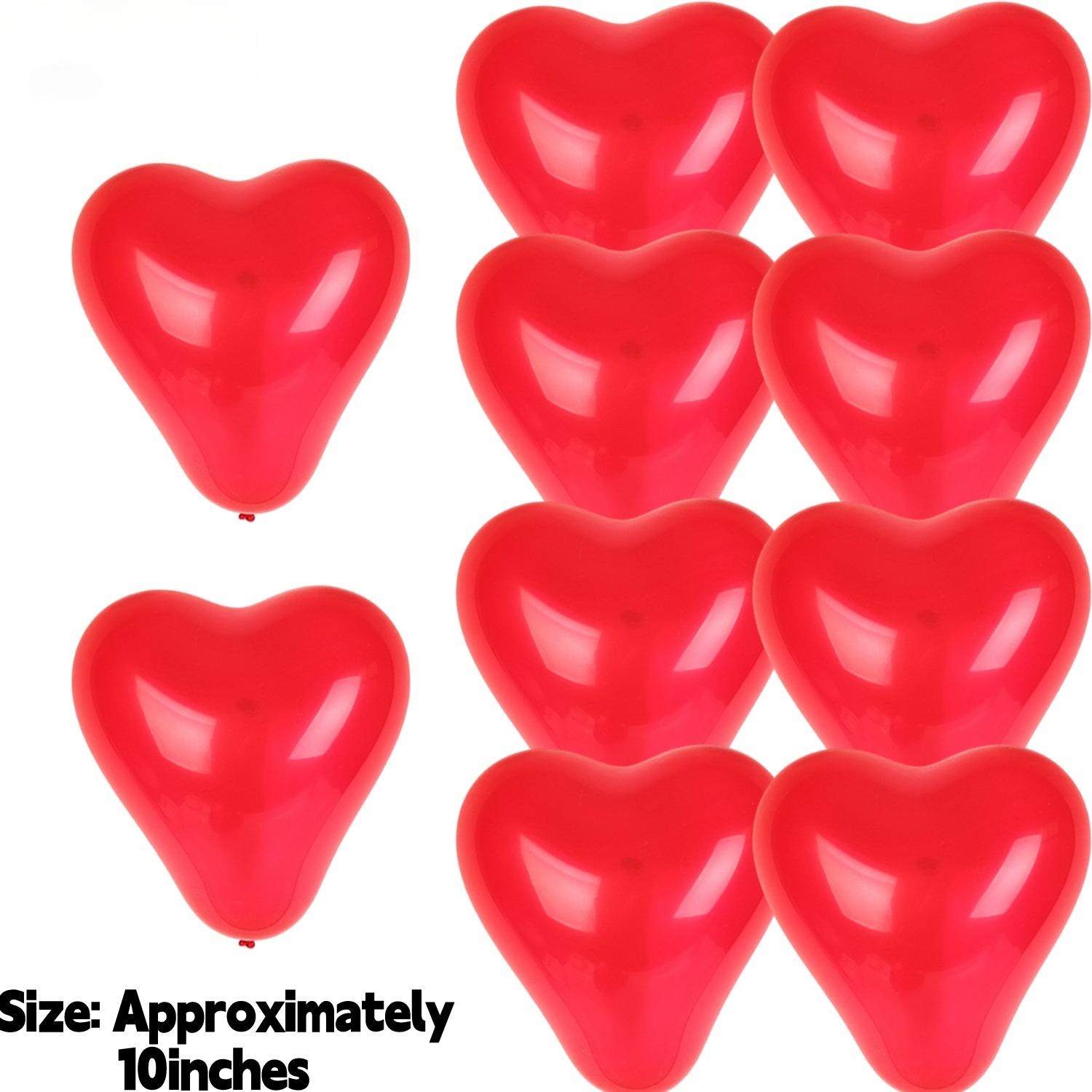 

200/10x Heart Shape Latex Balloons Red Decorative Balloon for Parties Birthdays Valentines Day Wedding Celebration Ballon Supply 10PCS красный