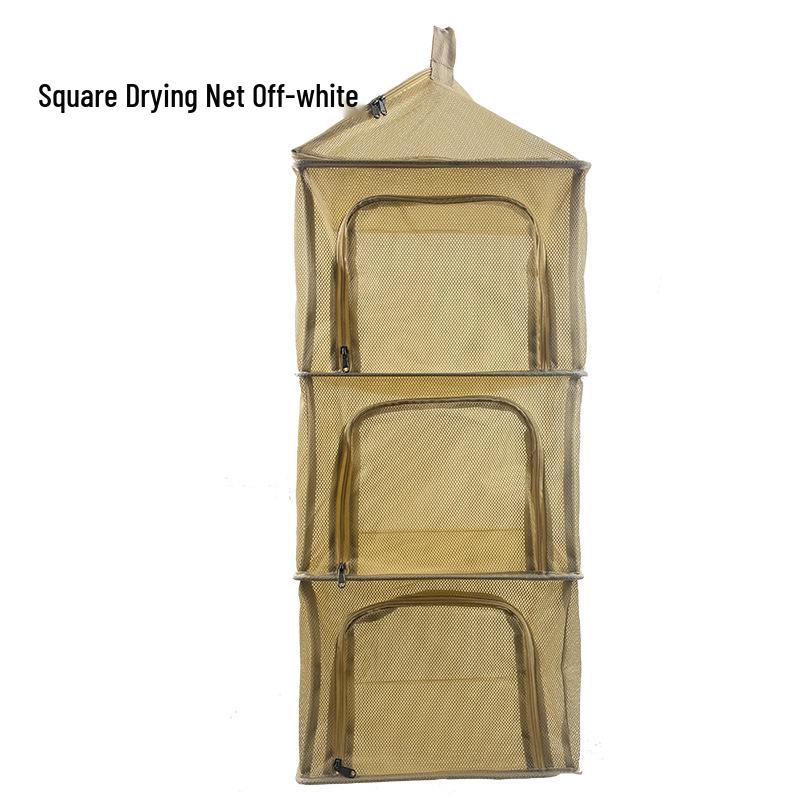 Four-Layer Outdoor Folding Drying Rack for Cutlery, Fruits, and Vegetables with Mosquito-Proof Netting