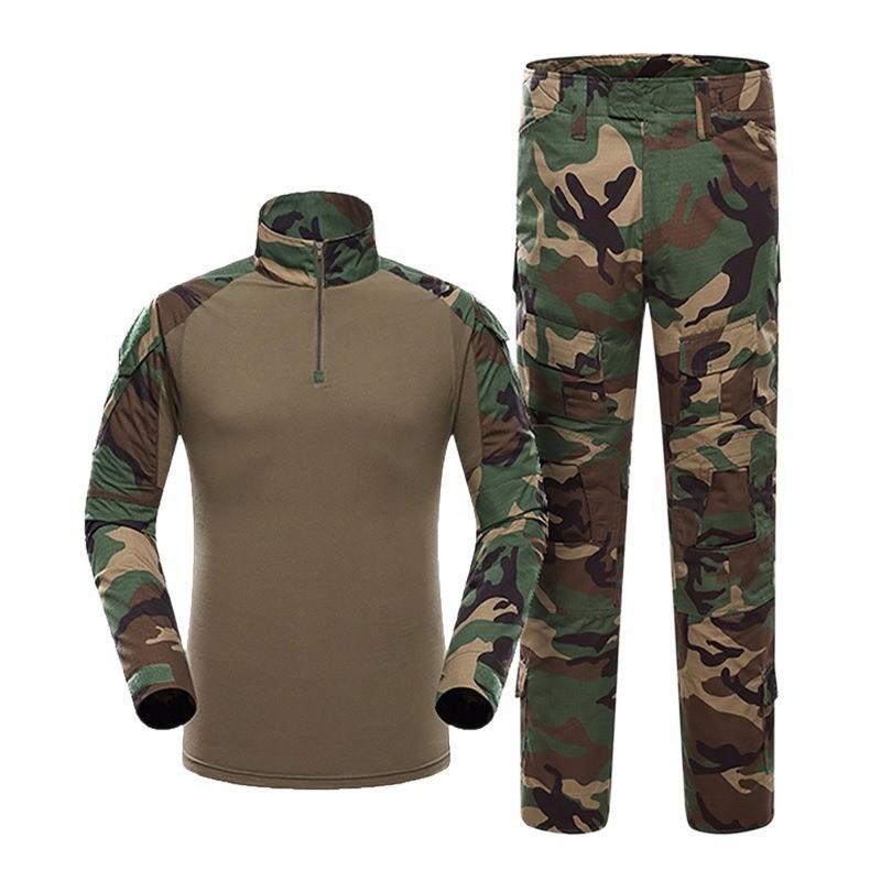 Herren Taktisches Camouflage Uniform Set Outdoor Trainingsanzug Langarm Atmungsaktiv Langlebig Militärstil