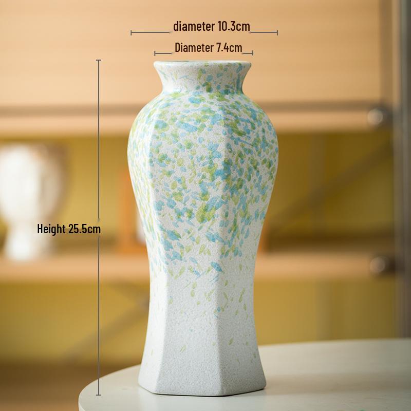 Nordic Ceramic Vase for Living Room Flower Arrangement - Light Luxury Home Decoration and Hydroponic Flower Container.