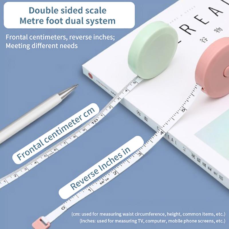 Mini Round Three Circumference Measuring Ruler Self Retracting Tape Measure Double Scale Body Sewing Flexible Measurement Ruler