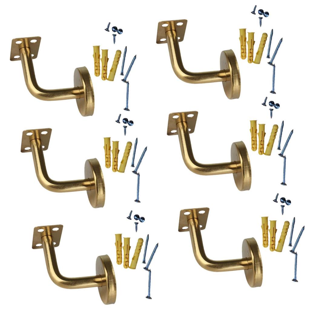 6x Banister Support Office Shopping Mall Home Improvement Guardrail Building with Screws Hardware Stairs Hand Rail Brackets