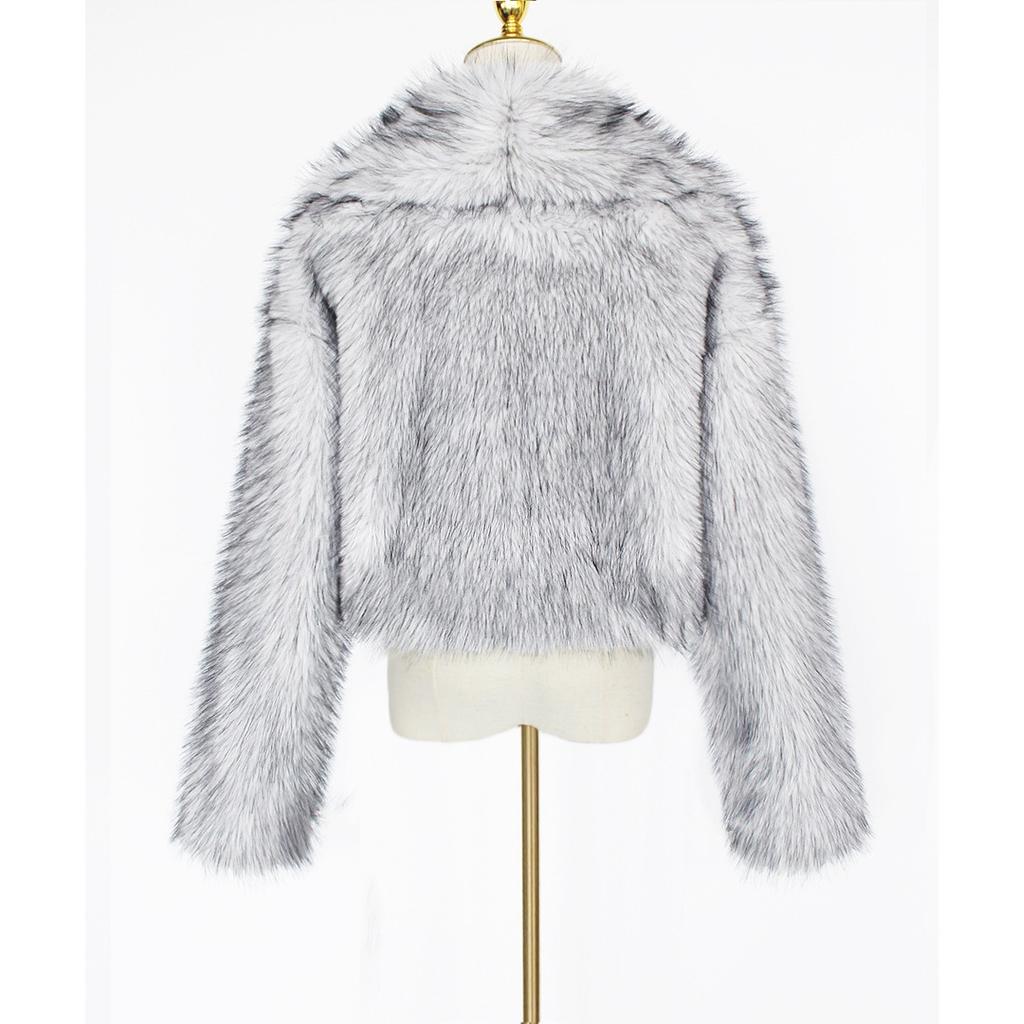 Women's Autumn and Winter New Imitation Fur Jacket Top, Women's Artificial Fur Short Plush Jacket