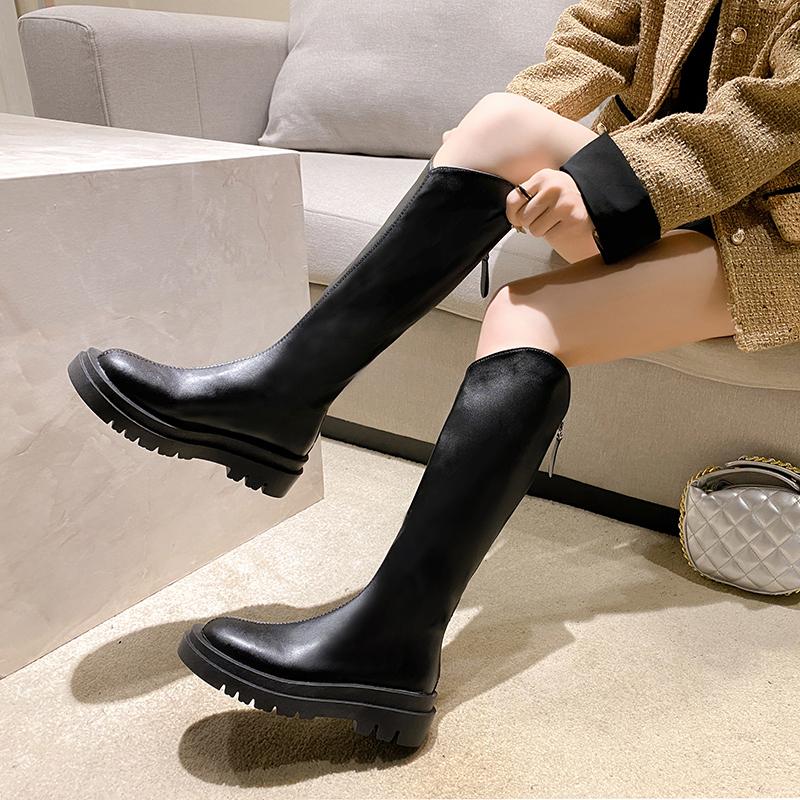 Long Tube Boots For Women Winter New Height Increasing Knight Boots Thick Heel Retro Long Boots For Women Versatile Women'S