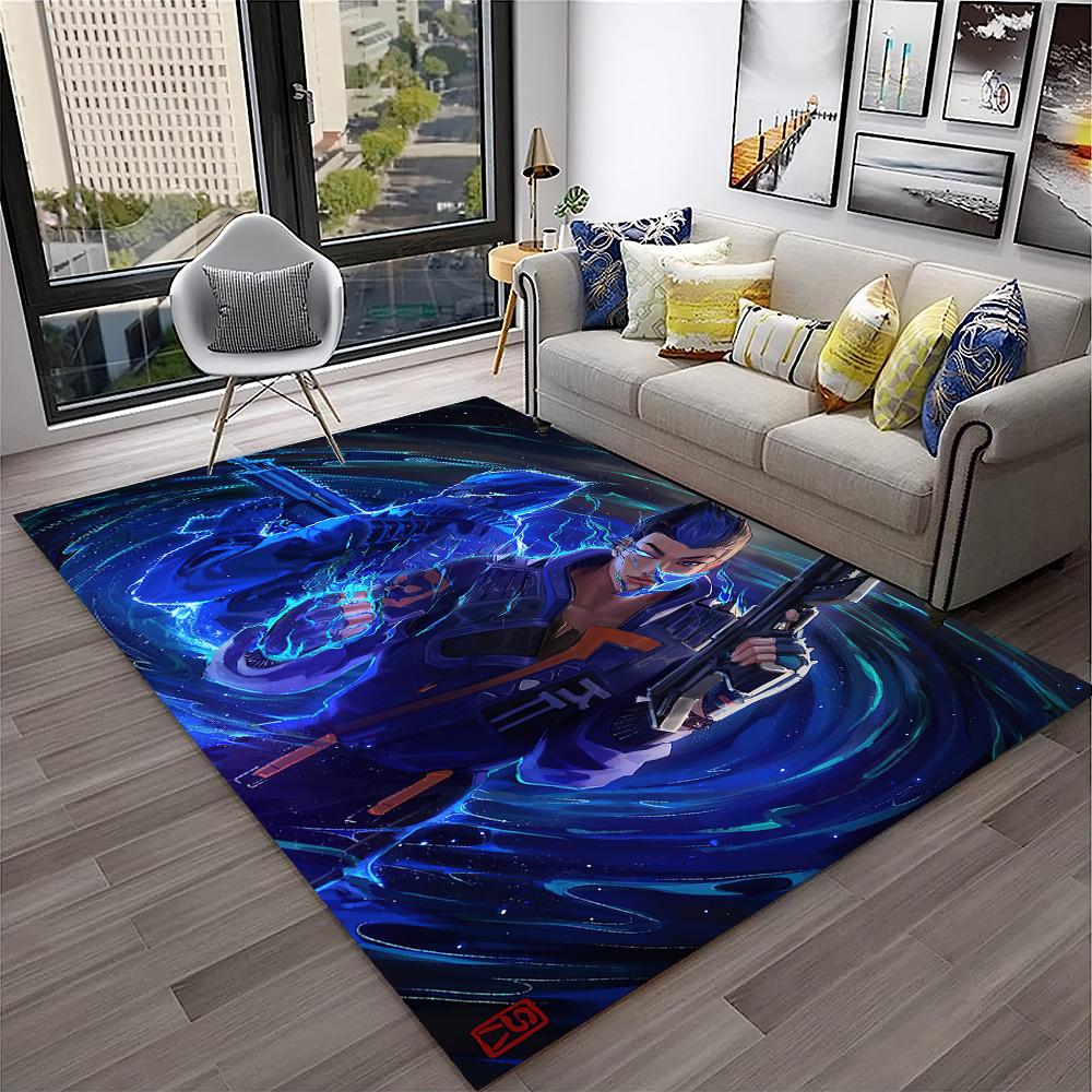 VALORANT Game Gamer Cartoon 3D Carpet Rug for Home Living Room Bedroom Sofa Doormat Decor,kids Play Area Rug Non-slip Floor Mat