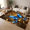 Butterfly Theme Soft Crystal Velvet Rug Custom Name & Text Print Non Slip Floor Rug for Bedroom Living Room