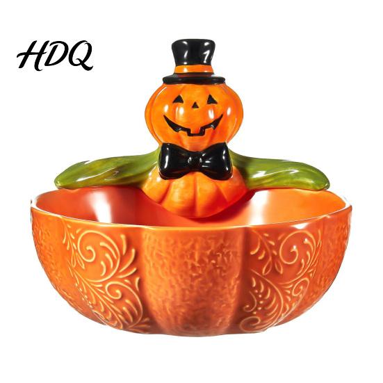 Spooky Home Decor Halloween Candy Bowl Pumpkin Ghost Shaped Dish Serving Trick or Treat Bowl Tray for Cookie Dessert Party Supplies