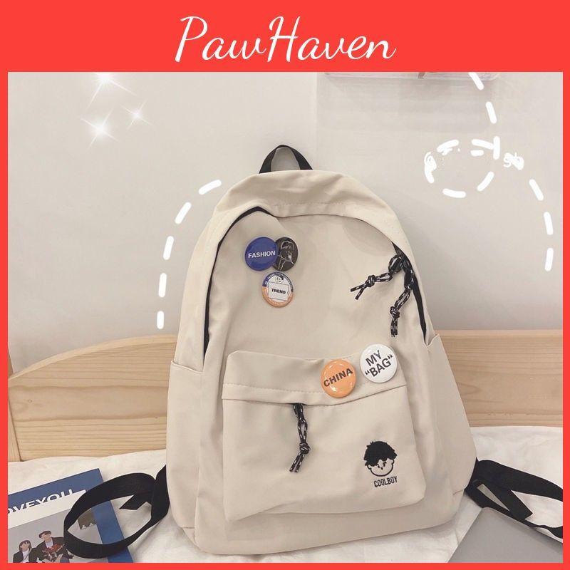 Color Solid Shoulder Baglarge Capacity Travel Backpack Leisure Junior Student