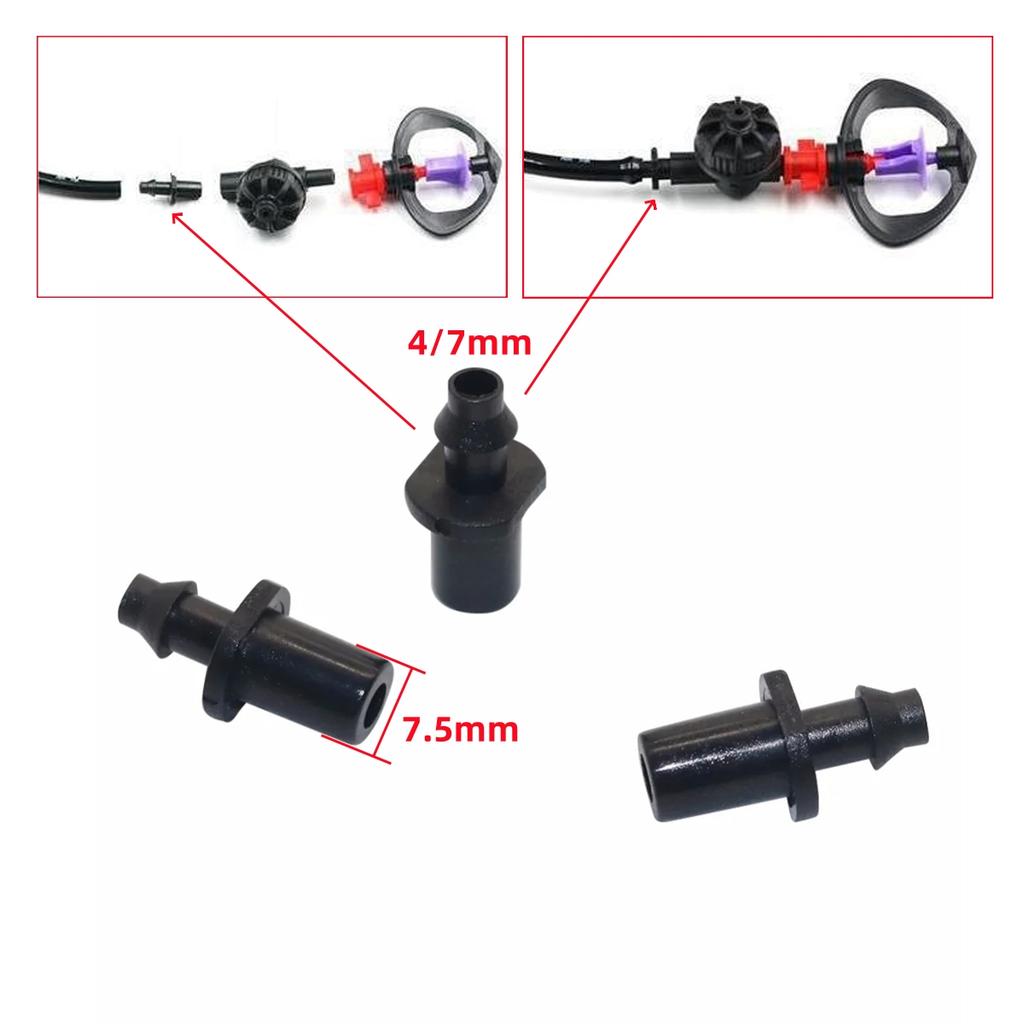 50/100/200Pcs Garden Hose Connectors 4/7mm Hose Single Barbed Straight Joints for Drip Irrigation System and PVC Pipe Fittings