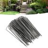 100Pcs U Shaped Garden Stakes Galvanized Steel Landscape Stakes Pins for   Barrier Sod Fabric Decorations
