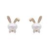 Cute bunny new trendy stud earrings for women's autumn and winter niche simple silver earrings Korean earrings earrings