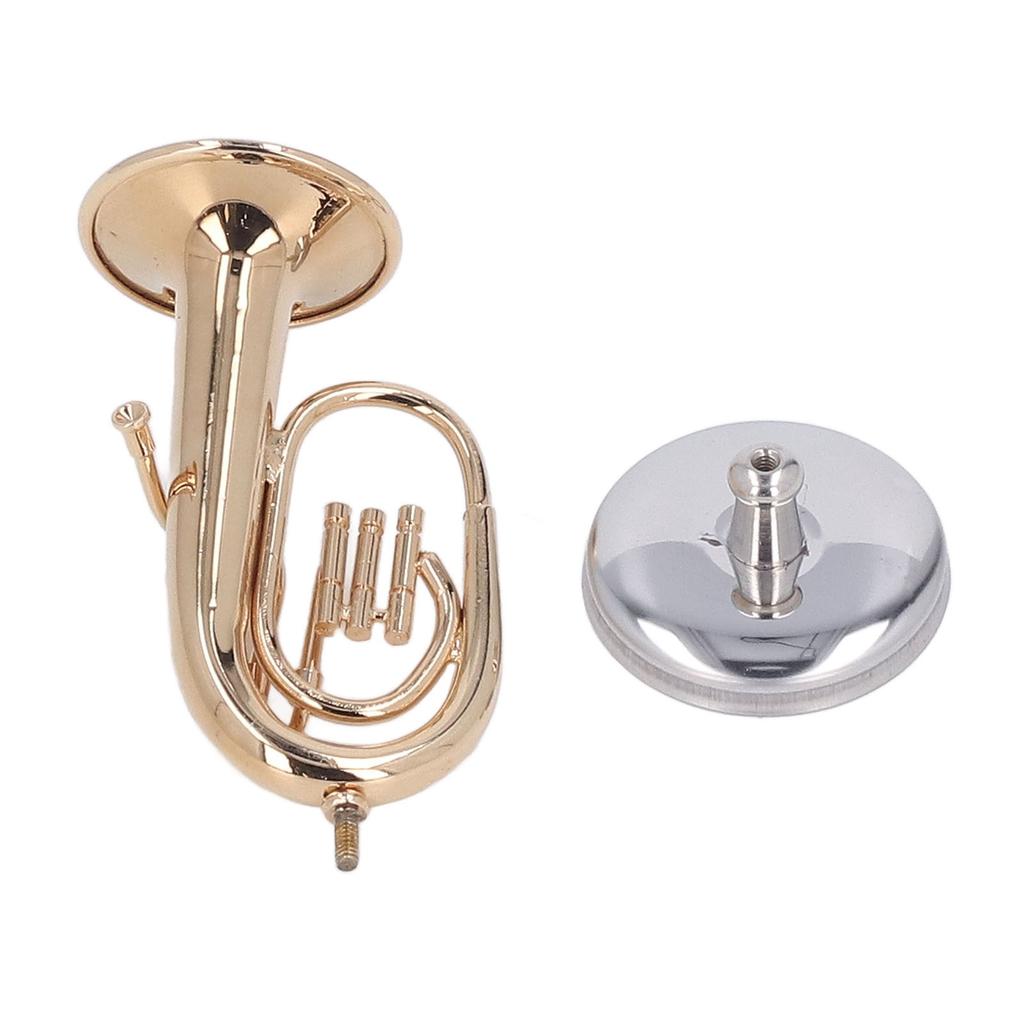 Miniatur Tuba Modell Messing Vergoldet Musikinstrument Ornament mit Aufbewahrungsbox Für Desktop Dekoration Geschenke