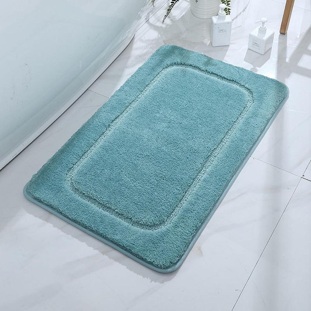 Tapete de veludo para banheiro, espessamento de cashmere, tapete antiderrapante para banheira, piso lateral, capacho para porta de chuveiro, espuma de memória, almofada 3D