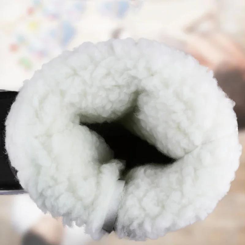 Bílé Dámské Boty Zimní Boty Teplé Plyšové Boty do poloviny lýtek Vodotěsná Guma Protiskluzová Platforma Sněhule Dámské Plus vel. 42