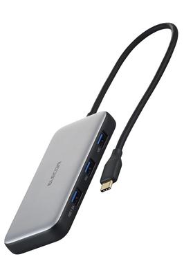 ELECOM USB Hub Docking Station USB PD 100W Compatible USB 10Gbps X 3 4K60Hz HDMI X 1 Charging X 1 WindowsMac iPad Silver Type-C USB-C DST-C26SV