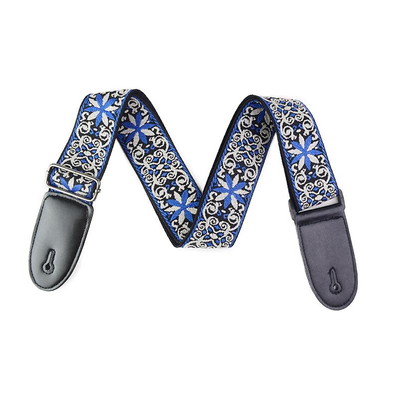 Premium Embroidered Guitar Strap - Thick, Long, and Adjustable for Acoustic and Electric Guitars