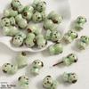 Handmade Cute Flower & Heart Green Ceramic Beads for DIY Jewelry