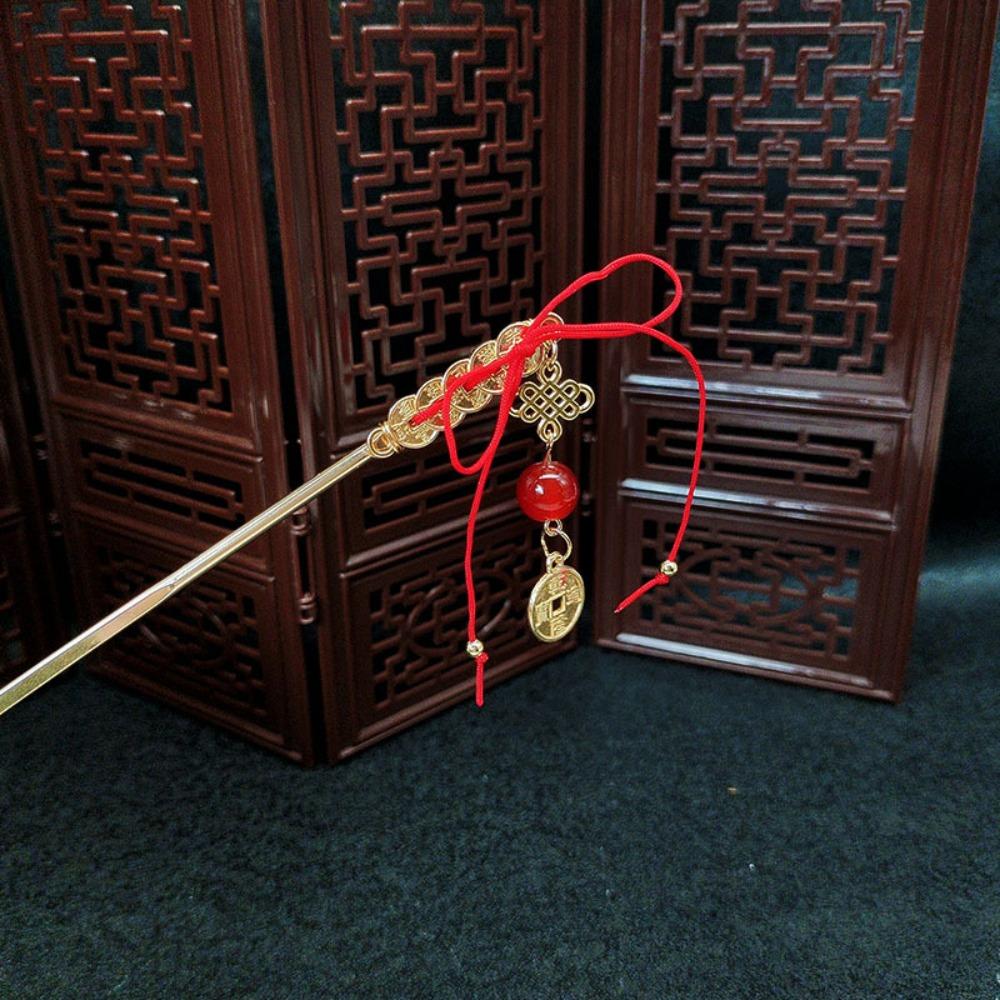 Chinese Knot Ancient Hair Stick Antique Hanfu Hair Fork New Year Hairpin  Cheongsam Accessories