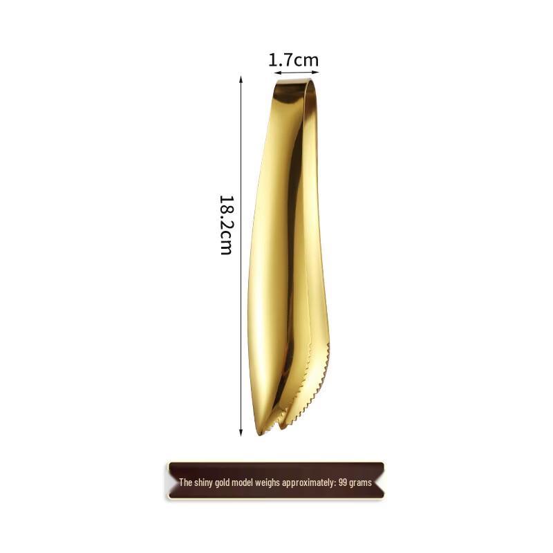 Wutuo 304 Stainless Steel Gold Fishtail Food & Ice Tongs, 2-Pack