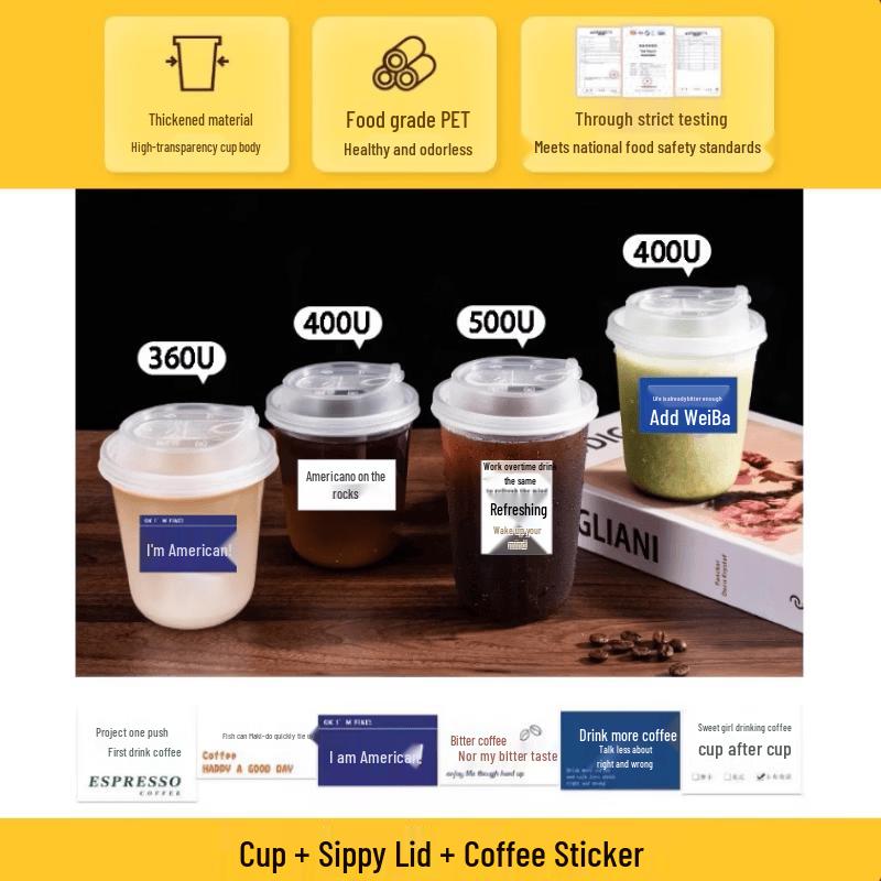 Qiwei Disposable Transparent Plastic Cups with Lids