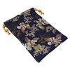 Senshishuin Nishijin Brocade Drawstring Bag Navy Blue Washimatsu Medium Size (Lined) (Japanese Pine)