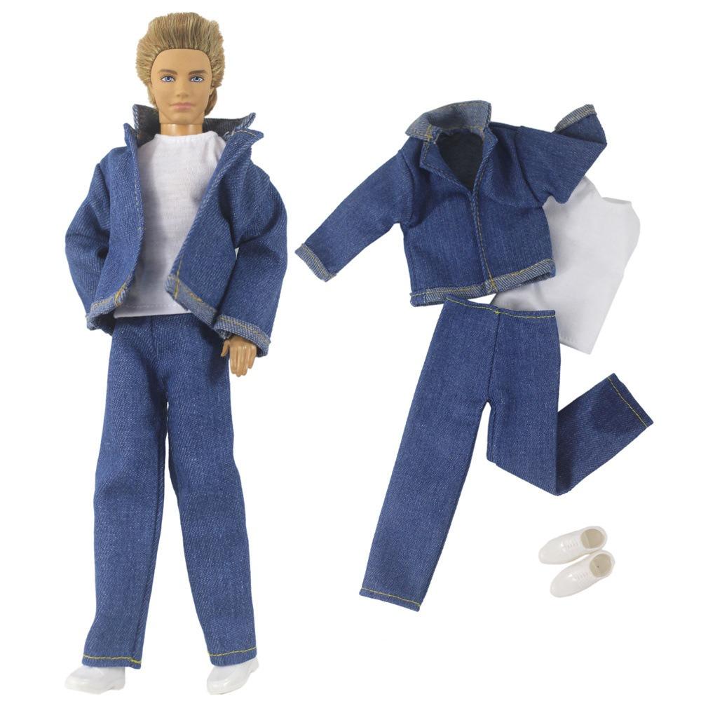 

Повседневная одежда для кукол, джинсовые костюмы, многостильный костюм для футболки и брюк для куклы 1/6/куклы 30~32 см 6