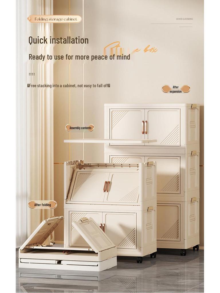 Foldable Multi-Layer Storage Cabinet for Clothing, Snacks, Books, and Toys