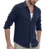Men's Solid Color Shirt Single Breasted Long Sleeved Casual Shirt