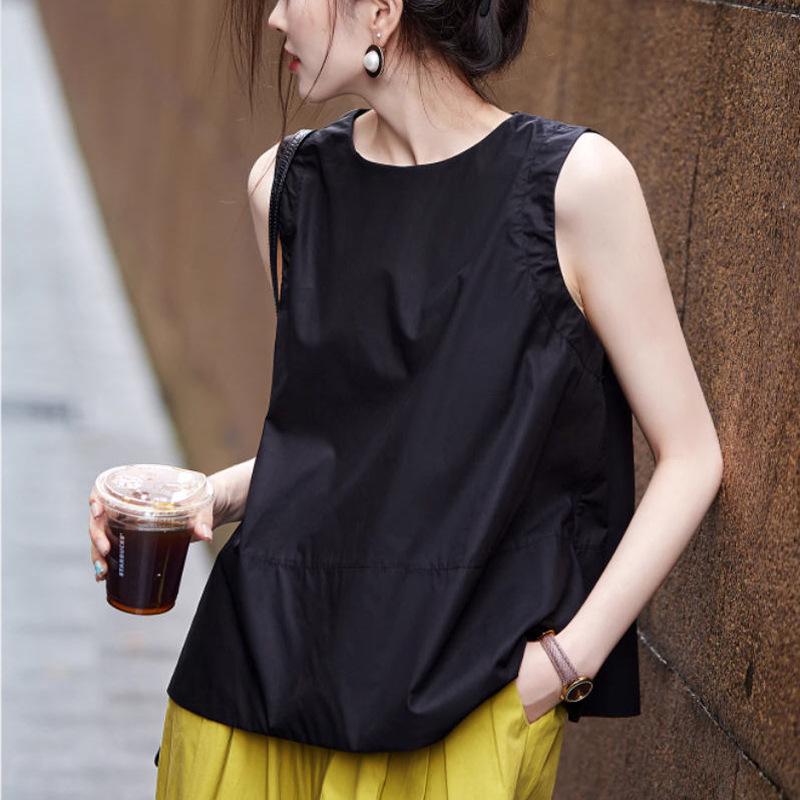 2025 Summer Women's Casual Sleeveless Top & Wide-Leg Nine-Point Pants Set
