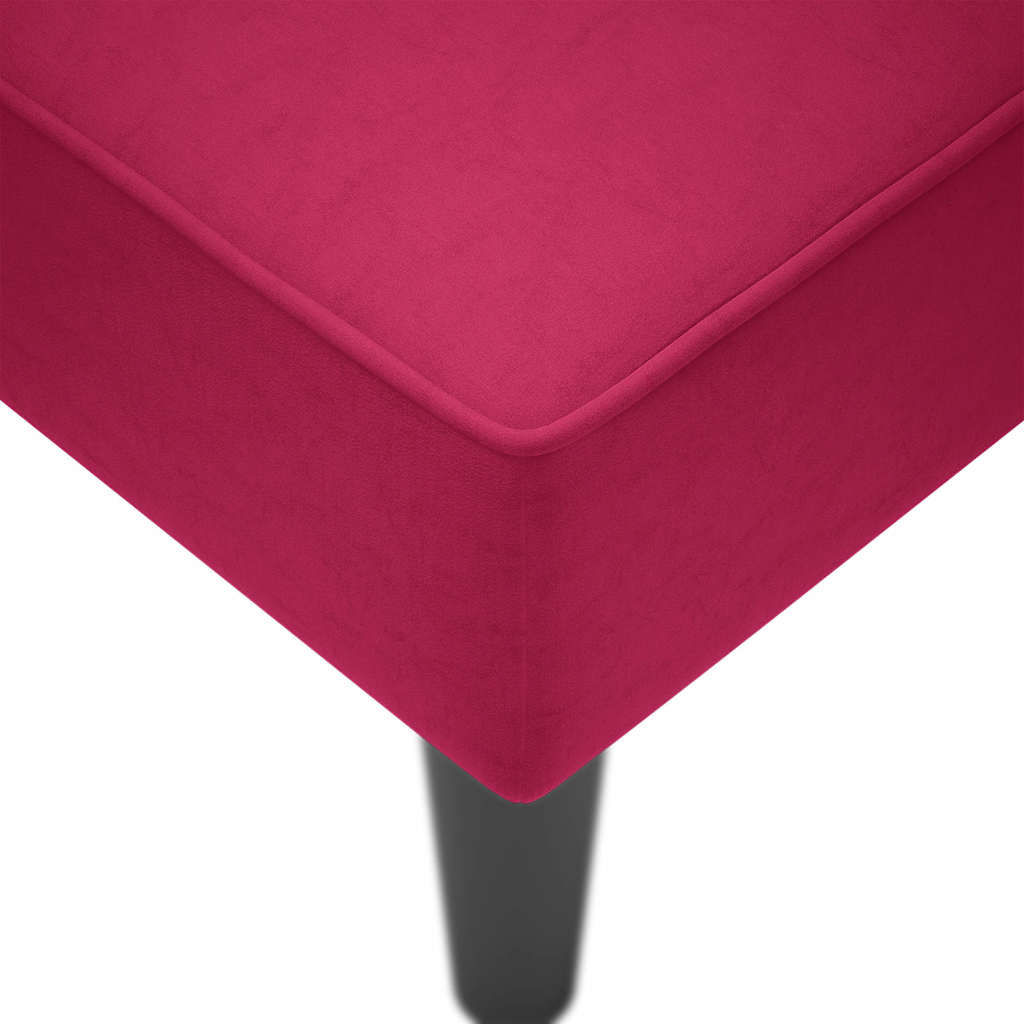 Chaise Longue with Right Armrest Burgundy Velvet