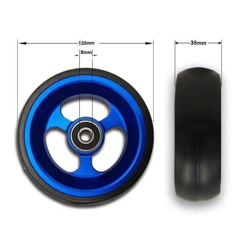 5 Inch Wheelchair Front Wheel Accessories Aluminum Alloy Lightweight Flexible Pu Solid Tire