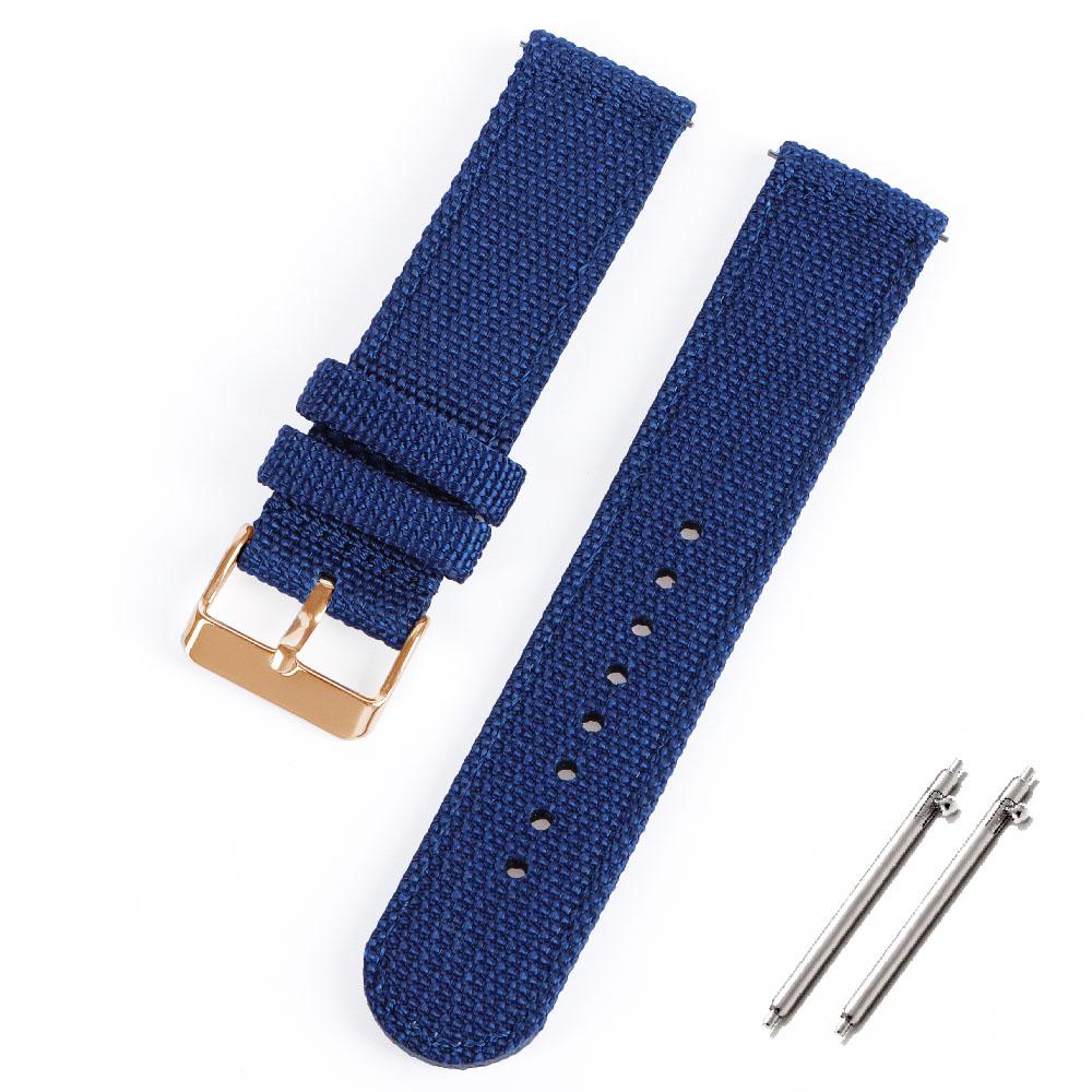 Nylon Canvas Quick Release Watch Band 20mm 22mm Replacement Watch Straps for Military Woven Fabric Wrist Band Ribbed Bracelet