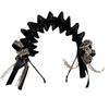 Retro Lace Hairbands for Toddler Girl Sweet Princess Bow Hair Hoop for Little Girl Black Beige Kids Headwear Hair Accessories