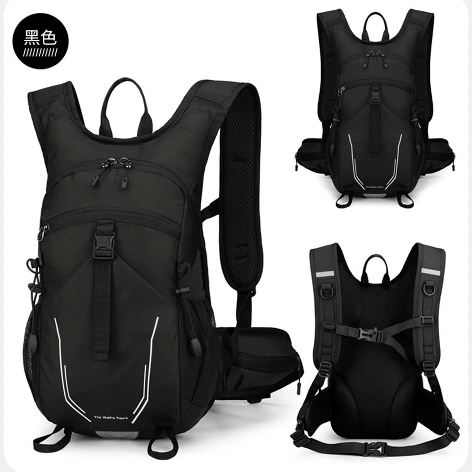 

Outdoor Climbing Backpack Hydration Camping Hiking Running Cycling Bag Travel Sports Training Trip Rucksack One Size чёрный