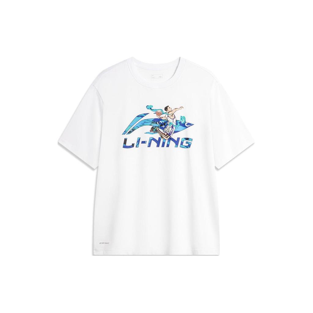Li Ning Drop Shoulder Sleeve T Shirt Men's Standard White AHSU673-4