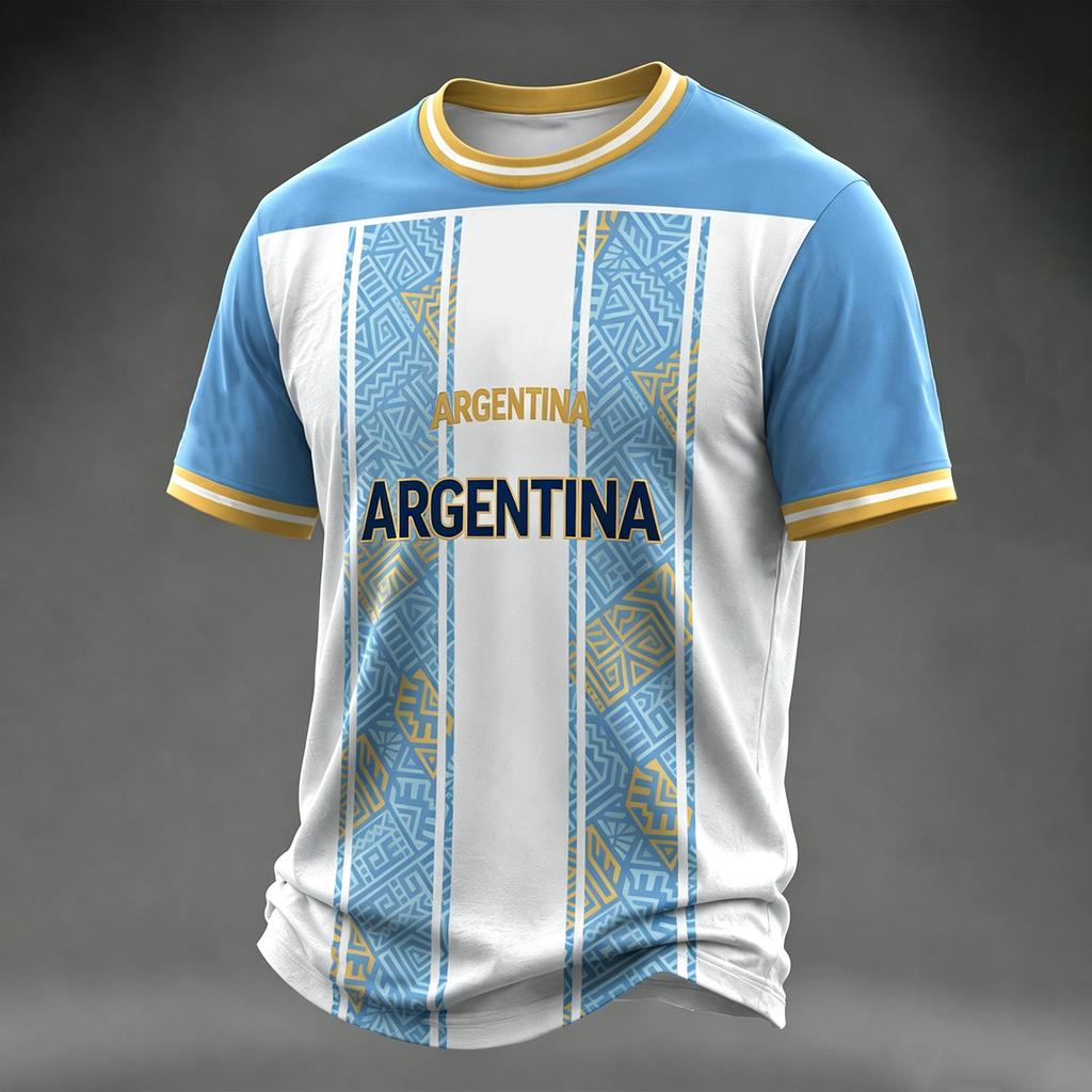 T-shirt décontracté à manches courtes avec imprimé lettres pour homme - Argentine