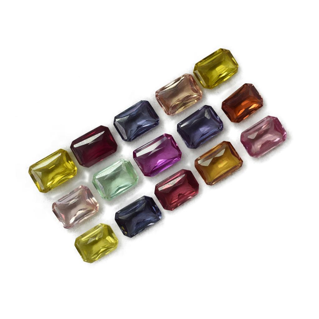 Natural Sapphire Loose Gemstone Untreated 9x6 mm 16 pcs Emerald Cut Lot September Birthstone Gift