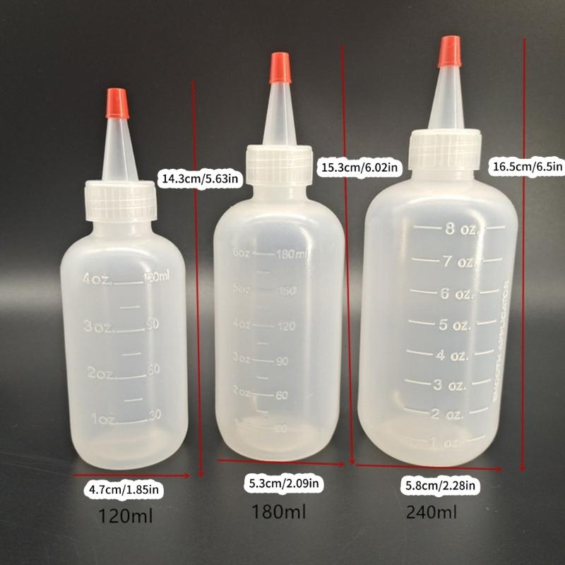 Portable Travel Liquid Dispenser Bottles Refillable Leakproof Squeeze Bottle Applicator Bottle with Tip Empty Container