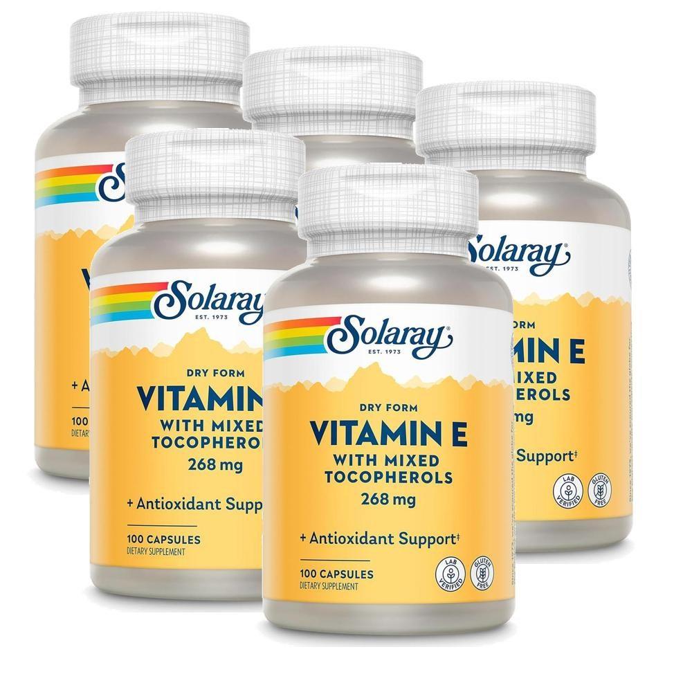 SOLARAY Vitamin Solaray Vitamin E 400 IU 268 Mg Dry Foam Mix Tocopherol E 5 Pcs 100 Tablets