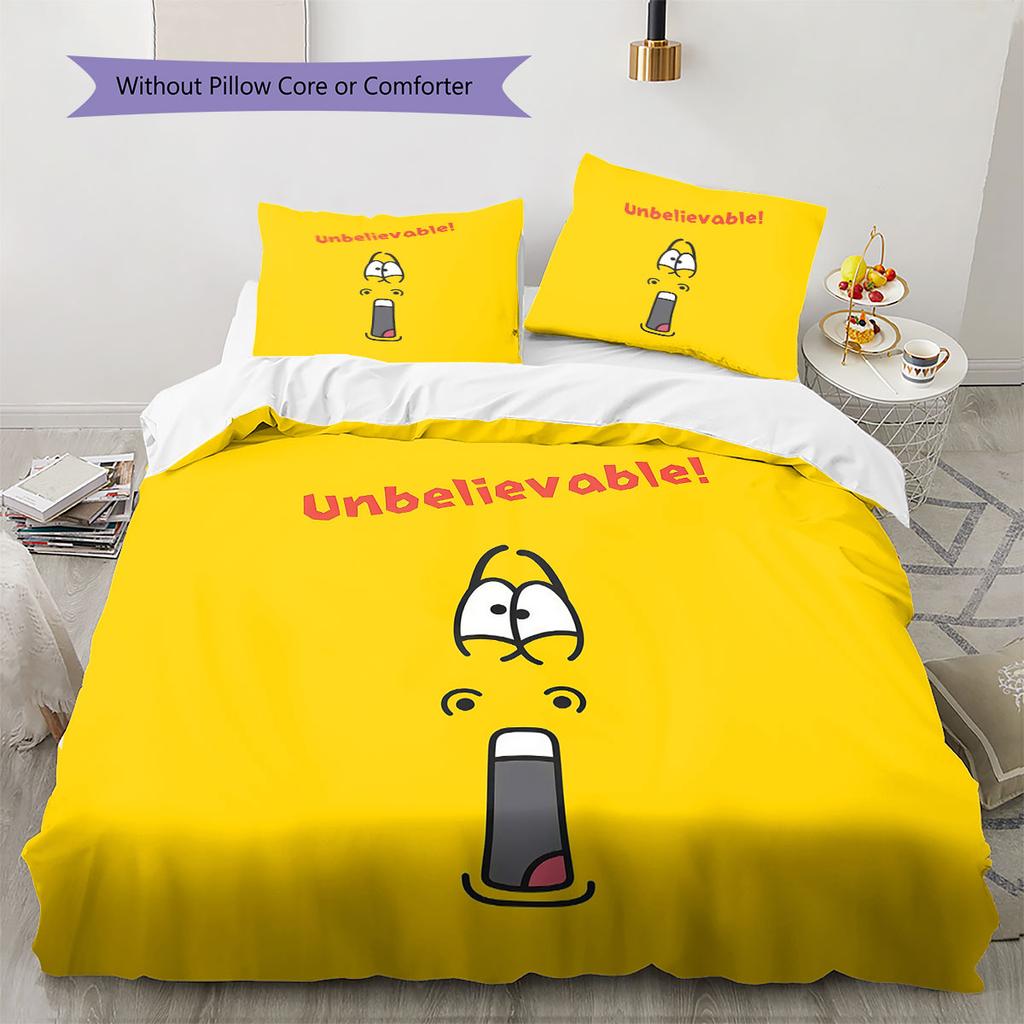Larva Pattern Bedding Home Decoration Birthday Gift ( 1 Duvet Cover + 2 Pillowcase, Without Core),fan Merchandise.
