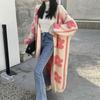 Women's Mid-Length Loose Knit Cardigan - Autumn/Winter, Thick, Plus Size, Age-Defying, High-End Style Sweater Coat